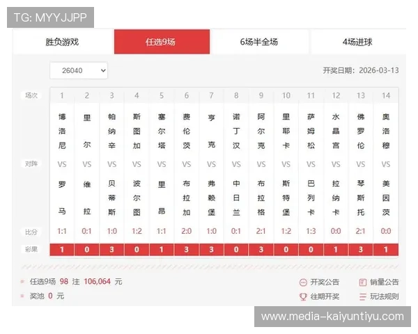 足彩26028期任九开奖爆冷复盘开云1400注单注9493元